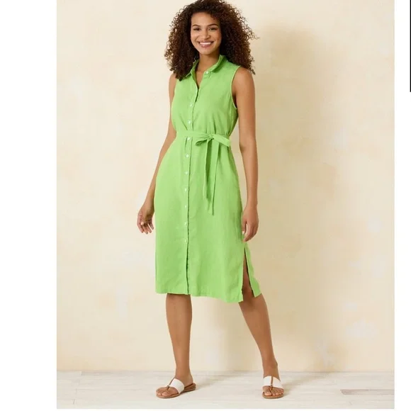 Tommy Bahama Two Palms Linen Shirtdress Women's Dress Tart Apple : Xs (US 2) Tommy Bahama Two Palms Linen Shirtdress Women's Dress Tart Apple : Xs (US 2)